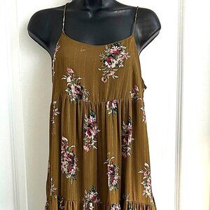 Madewell Boho Country Dark Floral Whimsigoth Fairy Babydoll Midi Size 4P Sheer